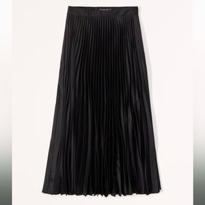 Abercrombie Satin Pleated Midi Skirt